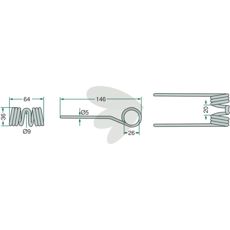 Mengele pick-up pinne, 146 mm lang, perfekt for effektiv innsamling.