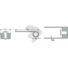 176 mm Deutz Fahr pick-up pinne, utmerket for agrar effektivitet.