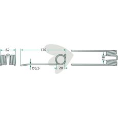 Fjærpinner for pick-up, VF06572888, for optimal vedlikehold av maskiner.