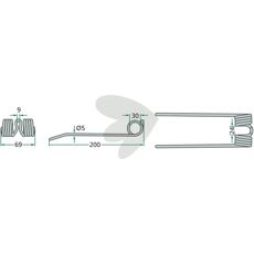 200 mm Deutz Fahr pick-up pinne for optimal høstsamling.