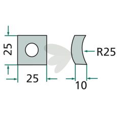 Konveks mutter, ideell for montering i ulike maskindeler.
