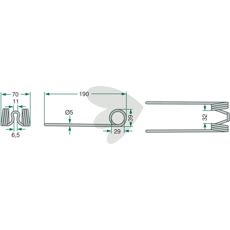 Pick-up pinne fra Welger, rød og 190 mm, ideell for slått.