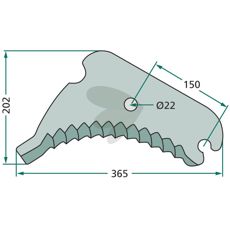 Kniv for rundballepresse, modell 0982210100, for høy ytelse.