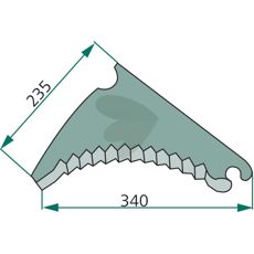 Kniv for rundballepresse, artikkelnummer 982210500, sikrer kvalitetsballer ved effektiv skjæring.