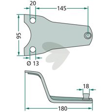 Knivholder 111210, en pålitelig del for landbruksmaskiner og traktorer.
