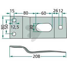 Knivholder 121248, ideell for traktor og andre jordbruksmaskiner.