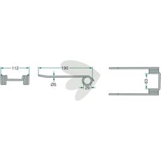 Pickup-pinne av høy kvalitet fra New Holland, 190 mm lang.