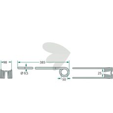 Fella rotorvender rivepinne 385 mm, utmerket for profesjonell bruk.