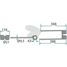 Pinne til roterende rive i elfenben for effektiv rensing av markoverflate.