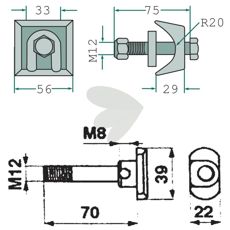 M12 x 72 skrue, utmerket for stabilitet og holdbarhet i konstruksjoner.