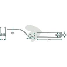 Fella pinne 580mm, ideell for flere maskinprodusenter.