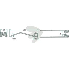 Fjærpinner Fella 600mm, ideell for effektiv vendetid.