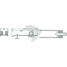 New Holland pickup pinne, 220 mm, holdbar og effektiv for feltarbeid.