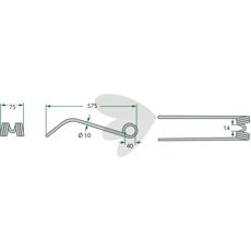 Rivepinne JF - Stoll, 575 mm, for presisjon i jordbruket.