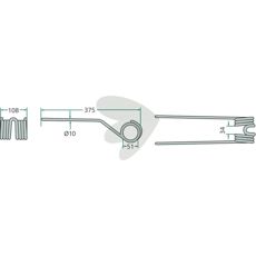 VF16502744 fjærpinner i svart-blått for rotorvender, lang levetid.