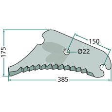 Kniv for rundballepresse, modell 16518393, sikrer effektiv balling.