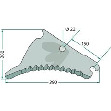 VF16613168 kniv med karbidbelegg, for økt holdbarhet og ytelse.