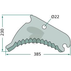 Høykvalitets kniv VF16651648 for rundballepresse, optimal ytelse.
