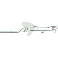 Indre 625 mm høyre rakerpinn fra Krone, optimal for effektiv hesjing.