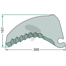 Rundballepressekniv 275995.1, spesielt utformet for effektiv balling.