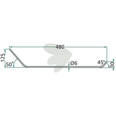 Pinne Landsberg, 480mm lang, for bruk med diverse landbruksmaskiner.