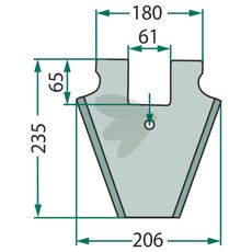 Kniv til snittvogn 434.125, skjærer effektivt for alle typer avlinger.
