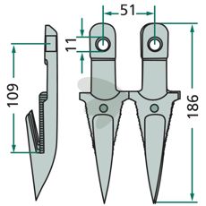 Dobbelfinger midtsnitt, designet for presisjon og effektivitet.