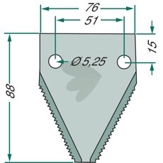 Tannet slåmaskinkniv med 3 mm tykkelse, perfekt for landbruk og klipping.