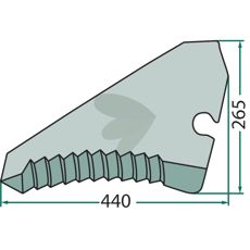 Høytytende kniv til snittevogn, sikrer effektiv kutting.