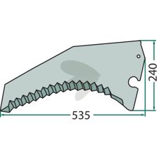Robust kniv til snittevogn for langvarig bruk i tøffe miljøer.