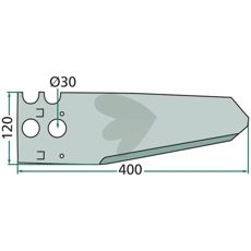 Kniv til snittevogn, designet for presisjon i skjæring og holdbarhet.