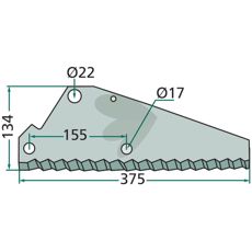Kraftig kniv til snittevogn, perfekt for bruk i landbruk og skogsarbeid.
