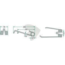 Rivpinne venstre Lely 380 mm, høyredreiende for optimalisert ytelse.