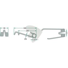 380 mm høyre rivpinne fra Lely, perfekt for profesjonell universalhåning av avling.