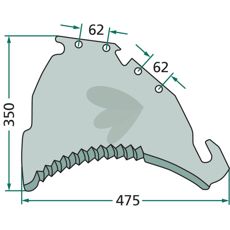 Kniv til snittevogn 41018500 for effektiv skjæring av avling ved jordbruk.