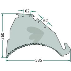 Kniv til snittevogn 41018502 designet for høy presisjon i skjæring.