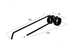 Lely venstre rakestang 368 mm, høyredreiende og effektiv.