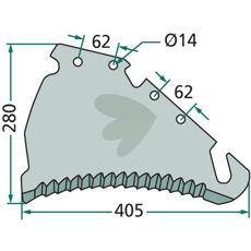 Kniv til kuttevogn 41517500 som sikrer holdbar og presis skjæring.