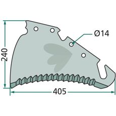 Kniv til kuttevogn 41517501 tilbyr robust ytelse for skjærearbeid.