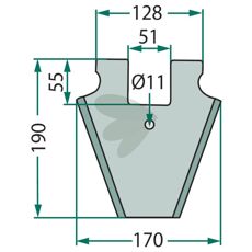 Kniv til snittevogn 433.102 garanterer holdbarhet og presisjon ved skjæring.