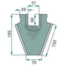 Kniv til snittevogn 433.0124, perfekt for effektiv skjæring i landbruk.
