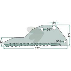 Kniv til snittevogn 434008, effektiv for både små og store skjærejobber.