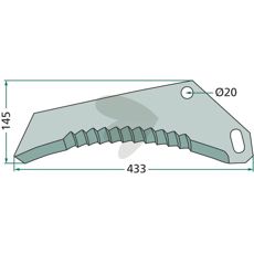 Kniv til snittevogn 434050, perfekt for effektiv skjæring av avlinger.
