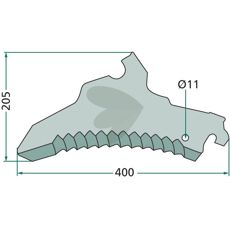 Kniv til snittevogn 434100, høykvalitets komponent for effektiv skjæring.