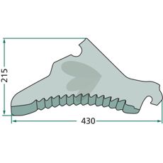 Kniv til snittevogn 434126, optimalisert for å bære tunge laster.