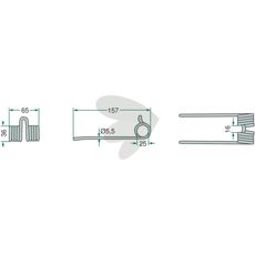 Mangesidig Pick-up pinne 157 mm for flere merker, holdbar og effektiv.