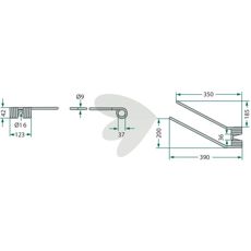 Rød pinne til rake som letter jordbearbeidingen i hagen.