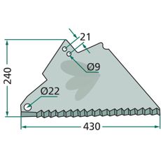 Kniv til kuttevogn 48817500, designet for høy ytelse og holdbarhet.