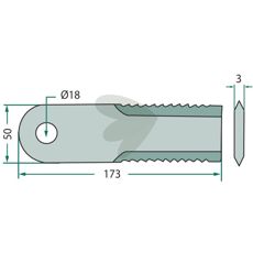 Kvalitative kniver for halmhakk, 25-pakning, type 28-14/3ZH.