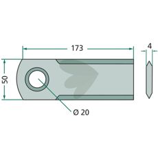Halmhakkkniver i 25-pakning, tilpasset for 7368720 maskiner.